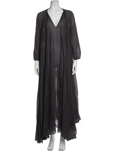 Pre-owned Attersee V-neck Long Dress In Blue
