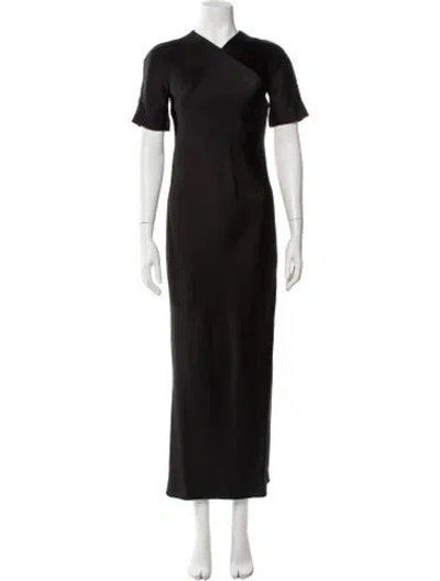 Pre-owned Attersee V-neck Long Dress W/ Tags In Black