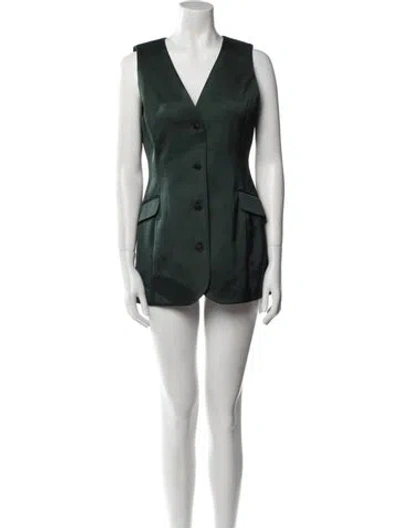 Pre-owned Attersee V-neck Mini Dress In Black