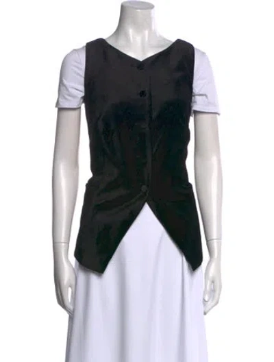 Pre-owned Attersee V-neck Short Sleeve Top In Gray