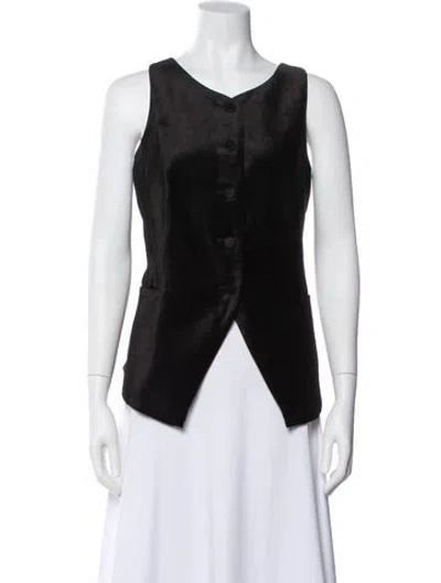 Pre-owned Attersee V-neck Sleeveless Top In Black