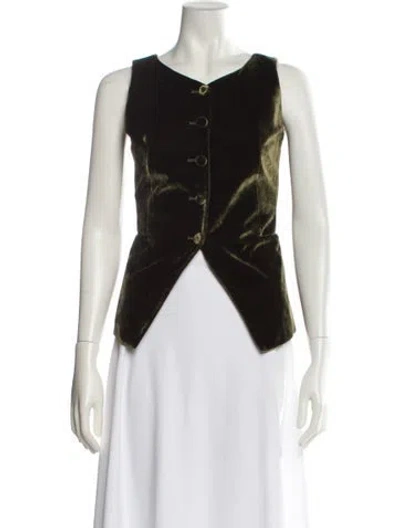 Pre-owned Attersee V-neck Sleeveless Top In Green