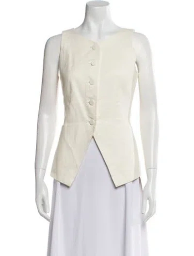 Pre-owned Attersee V-neck Sleeveless Top In Neutral