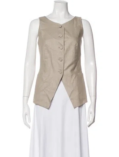Pre-owned Attersee V-neck Sleeveless Top In Neutral