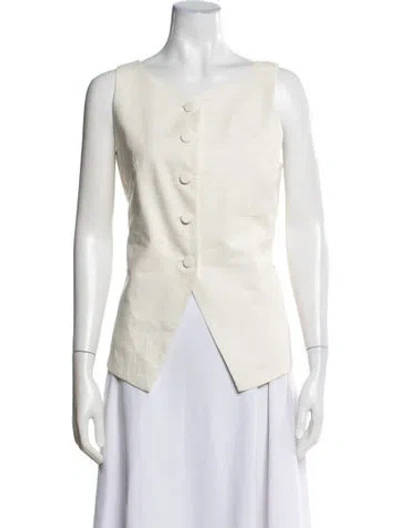Pre-owned Attersee V-neck Sleeveless Top In Neutral