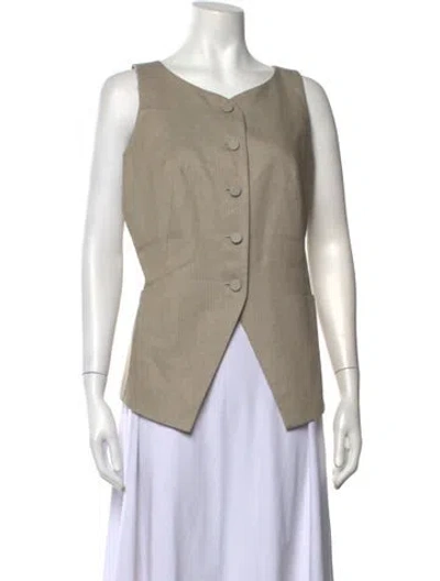 Pre-owned Attersee V-neck Sleeveless Top In Neutrals