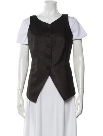 Pre-owned Attersee V-neck Sleeveless Top W/ Tags In Gray