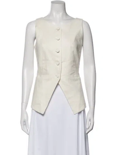Pre-owned Attersee V-neck Sleeveless Top In White
