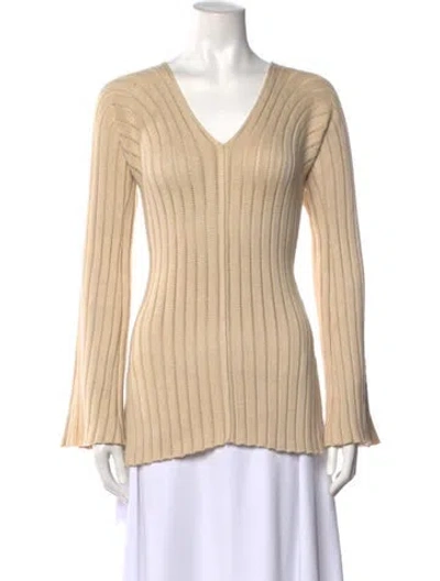 Pre-owned Attersee V-neck Sweater In Neutrals