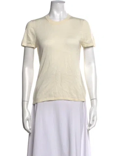 Pre-owned Attersee Wool Crew Neck T-shirt In Neutrals