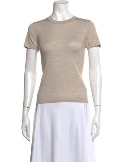 Pre-owned Attersee Wool Crew Neck T-shirt In Neutrals