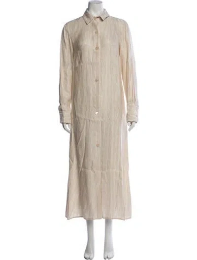 Pre-owned Attersee Wool Long Dress In Neutrals