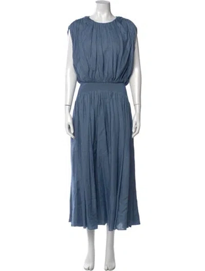 Pre-owned Attersee Wool Long Dress W/ Tags In Blue