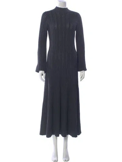 Pre-owned Attersee Wool Long Dress W/ Tags In Gray