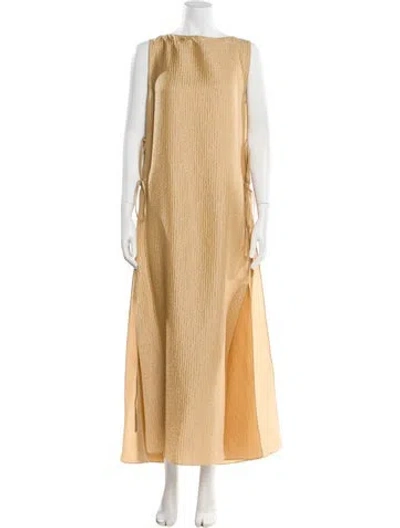 Pre-owned Attersee Wool Long Dress W/ Tags In Neutral
