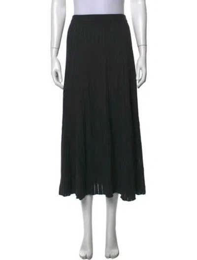 Pre-owned Attersee Wool Long Skirt In Black
