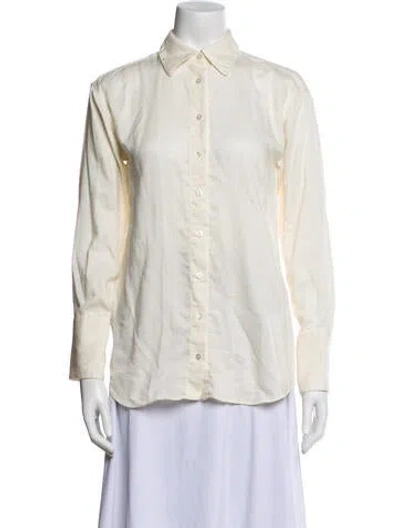 Pre-owned Attersee Wool Long Sleeve Button-up Top In Multi