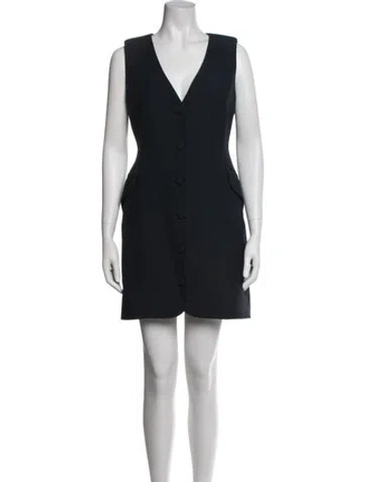 Pre-owned Attersee Wool Mini Dress In Black