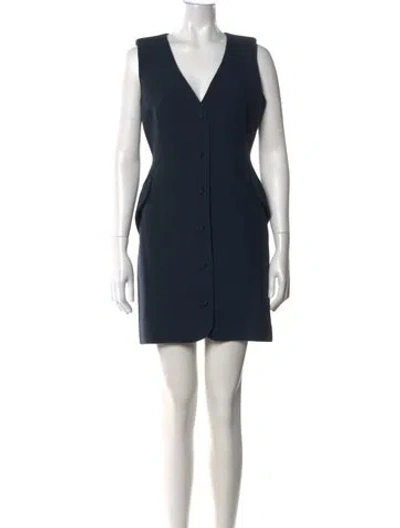 Pre-owned Attersee Wool Mini Dress In Blue