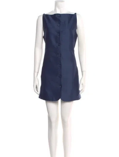 Pre-owned Attersee Wool Mini Dress In Blue