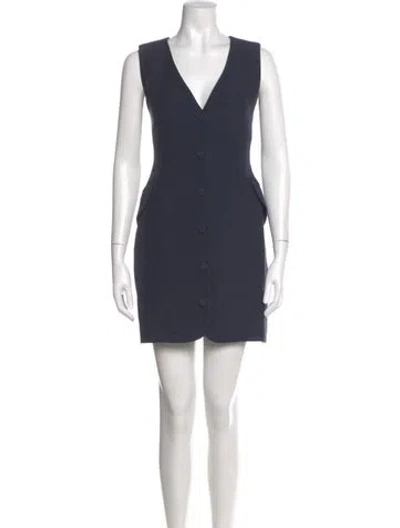 Pre-owned Attersee Wool Mini Dress In Blue