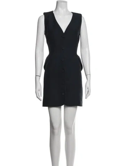 Pre-owned Attersee Wool Mini Dress In Blue