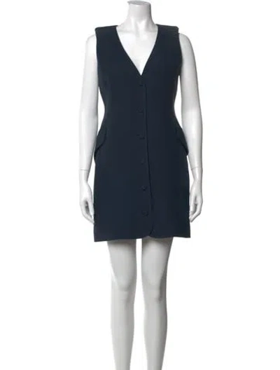 Pre-owned Attersee Wool Mini Dress In Blue