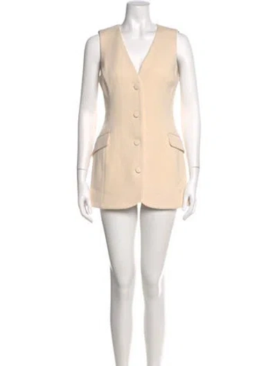 Pre-owned Attersee Wool Mini Dress In Neutral