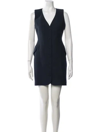 Pre-owned Attersee Wool Mini Dress W/ Tags In Blue