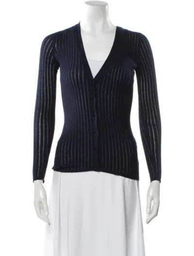 Pre-owned Attersee Wool Striped Sweater In Blue