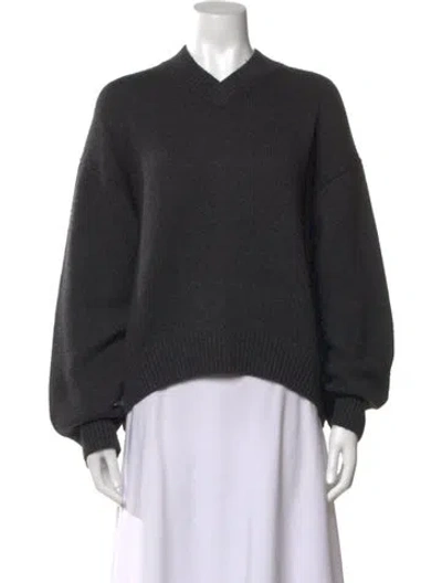 Pre-owned Attersee Wool V-neck Sweater In Gray