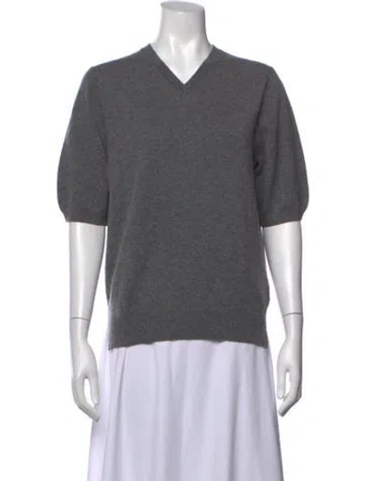 Pre-owned Attersee Wool V-neck Sweater In Grey