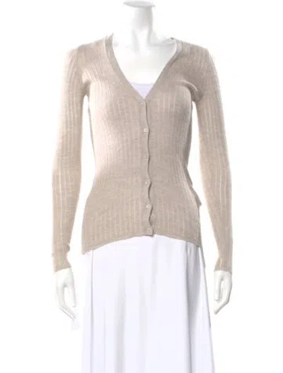 Pre-owned Attersee Wool V-neck Sweater In Neutral