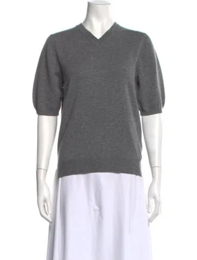 Pre-owned Attersee Wool V-neck Sweater W/ Tags In Grey