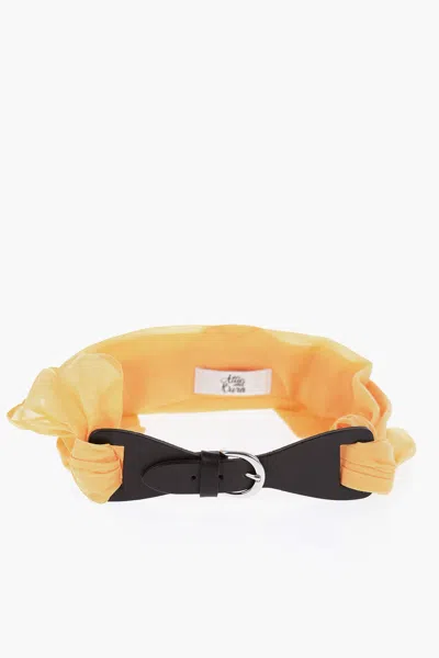 Attic And Barn Cotton And Silk Faustina Belt 90mm In Yellow