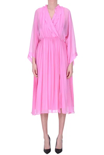 Attic And Barn Satin Dress In Pink