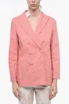 Attic And Barn Unlined Estilo Blazer With Double Breast In Pink