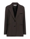 Attic And Barn Woman Blazer Dark Brown Size 4 Polyester, Viscose, Elastane