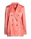 Attic And Barn Woman Blazer Orange Size 6 Viscose, Cotton In Orange