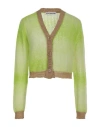 Attic And Barn Woman Cardigan Lime Green Size L Mohair Wool, Alpaca Wool, Polyamide, Linen, Polyeste In Green