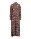 Attic And Barn Woman Maxi Dress Brown Size 8 Viscose
