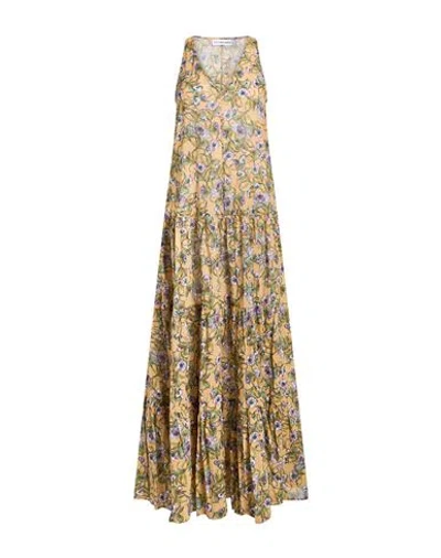 Attic And Barn Woman Maxi Dress Camel Size 4 Cotton