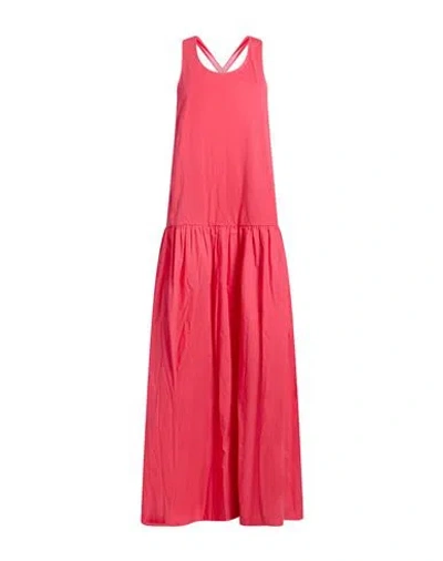 Attic And Barn Woman Maxi Dress Coral Size M Cotton In Red