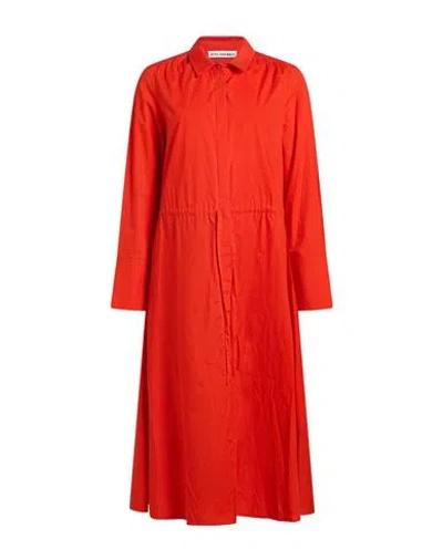 Attic And Barn Woman Midi Dress Red Size 6 Cotton
