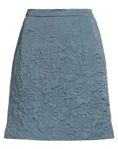 Attic And Barn Woman Mini Skirt Pastel Blue Size 6 Viscose