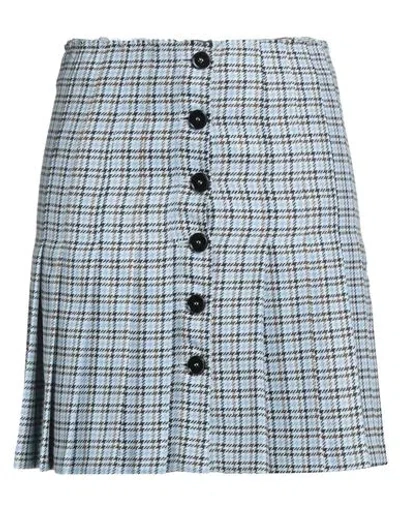 Attic And Barn Woman Mini Skirt Sky Blue Size 10 Polyester, Viscose