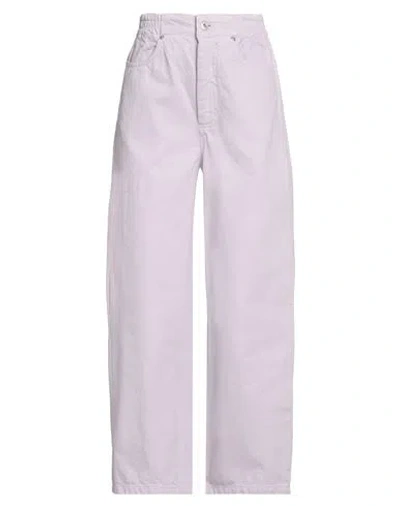 Attic And Barn Woman Pants Lilac Size 8 Cotton In Purple