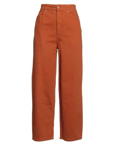Attic And Barn Woman Pants Rust Size 10 Cotton In Red