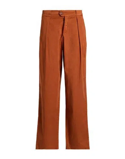 Attic And Barn Woman Pants Tan Size 8 Cotton, Elastane In Brown
