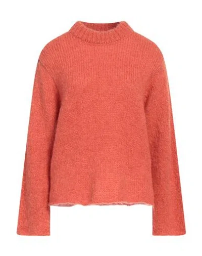 Attic And Barn Woman Sweater Coral Size L Mohair Wool, Alpaca Wool, Polyamide In Red